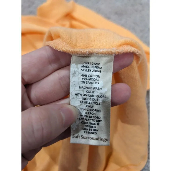Soft Surroundings Peach Orange Playa Pullover Long Sleeve Tunic XL - Picture 6 of 9